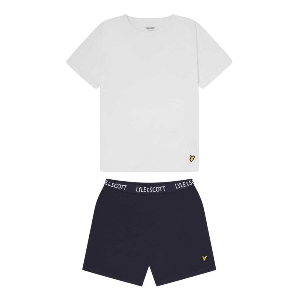 Lyle & Scott Childrens/Kids Lounge Pajama Set / White/Navy